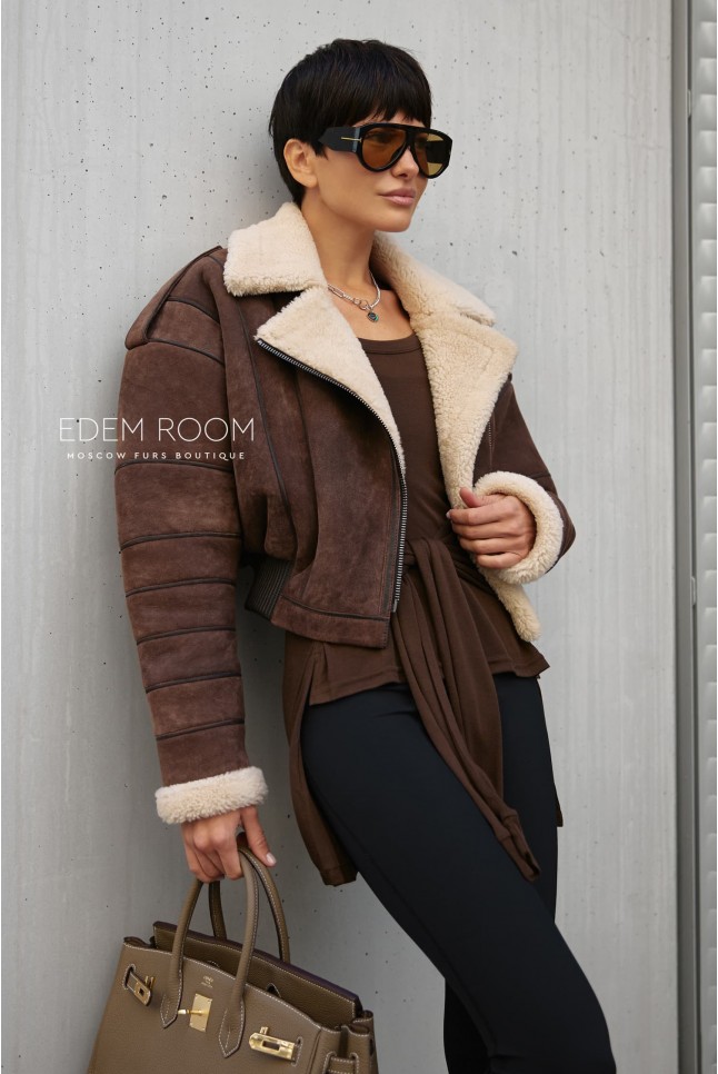 короткая куртка - дублёнка