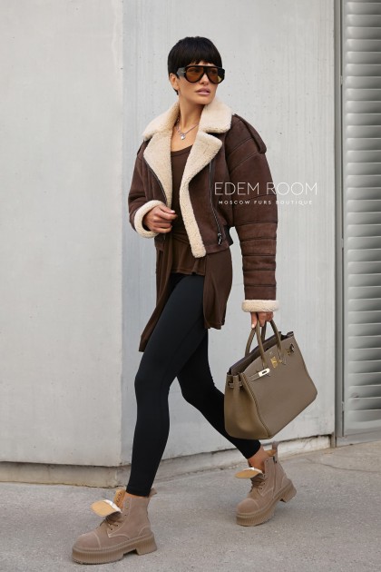 короткая куртка - дублёнка