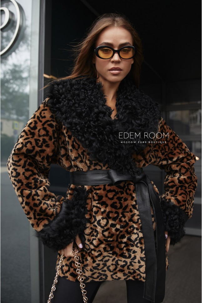  дублёнка под леопард