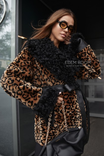  дублёнка под леопард