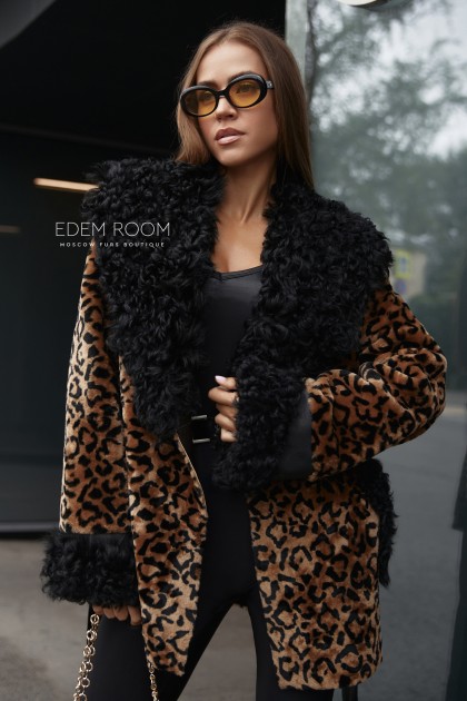  дублёнка под леопард