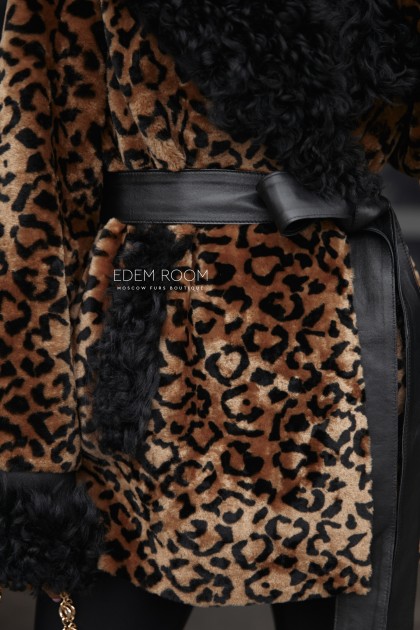  дублёнка под леопард