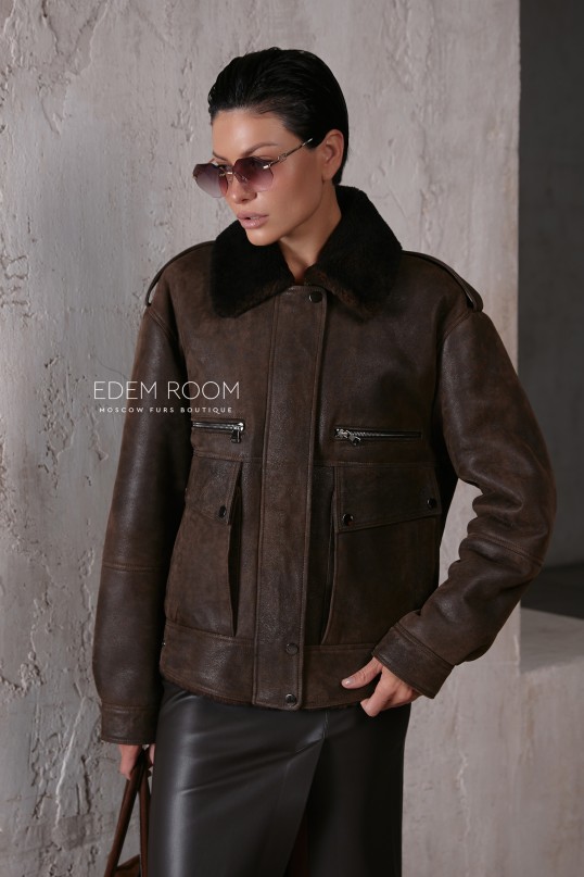 куртка - дублёнка на молнии