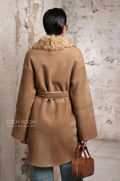 итальянская шубка - дубленка на мехе тиградо