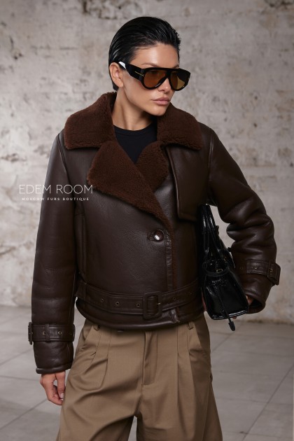 короткая дублёнка в стиле Yves Saint Laurent 