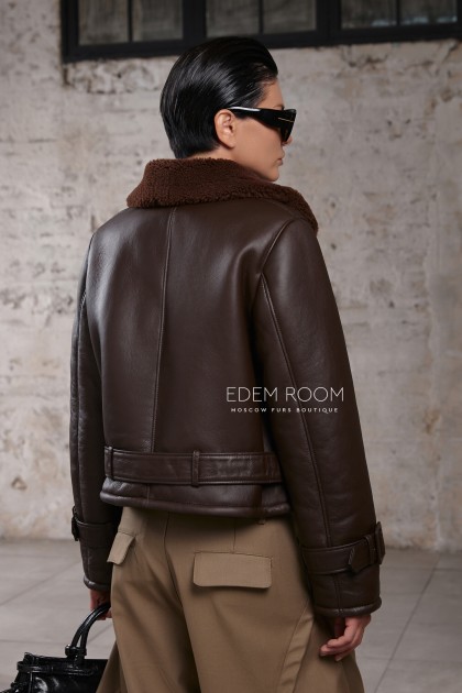 короткая дублёнка в стиле Yves Saint Laurent 