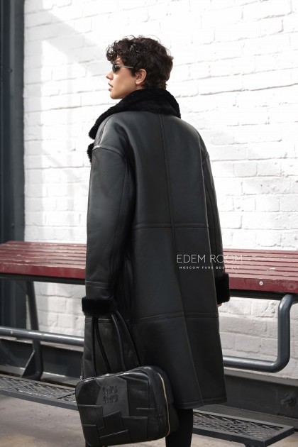 женская дублёнка на молнии