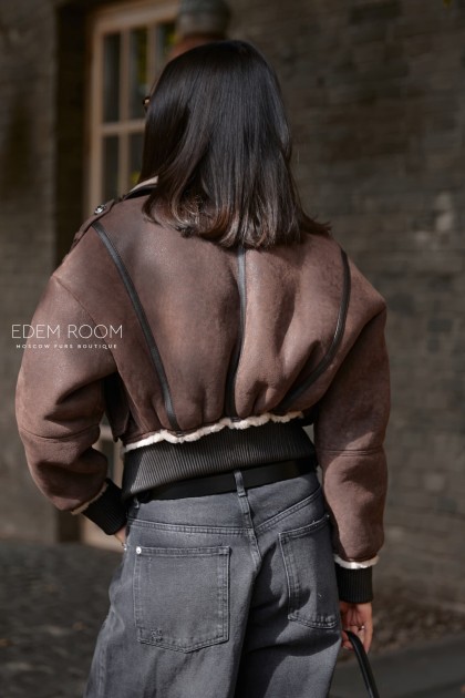 дублёнка на резинке - бомбер