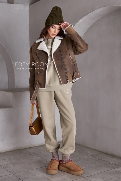 короткая косуха - дублёнка