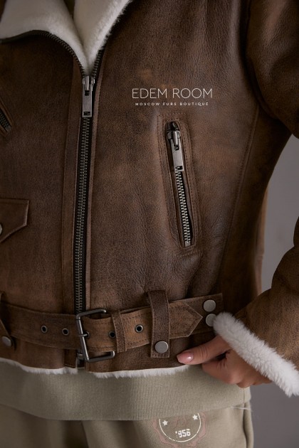 короткая косуха - дублёнка