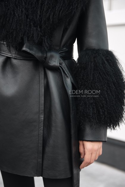  дублёнка с мехом ламы