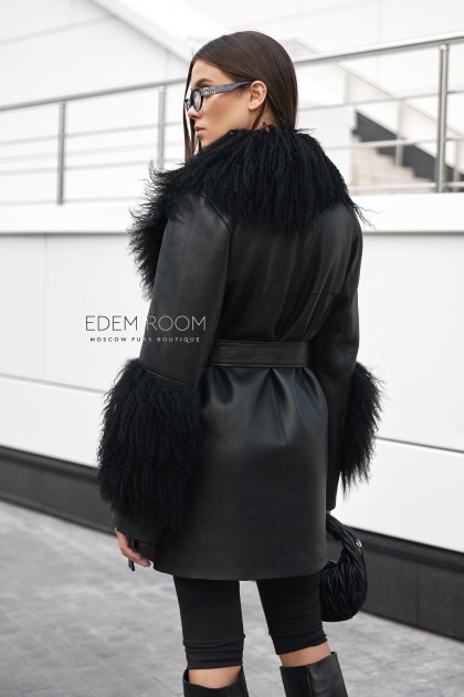  дублёнка с мехом ламы