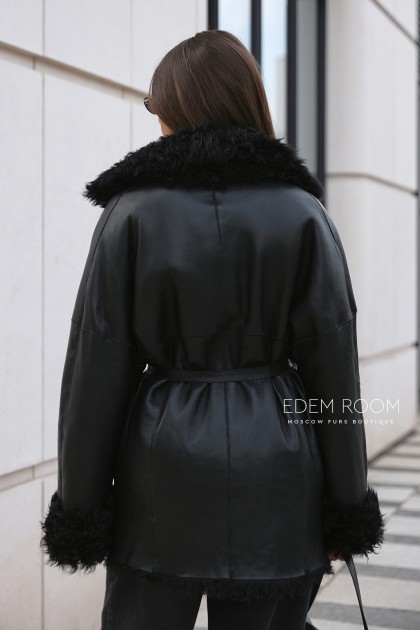 двухсторонняя дублёнка - шуба из меха тиградо