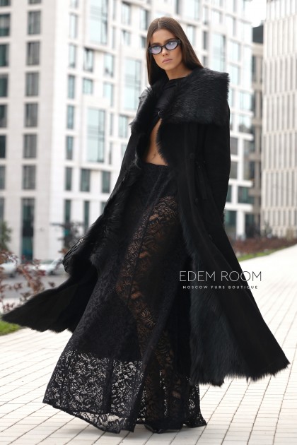 тонкая дублёнка на мехе итальянской тосканы 