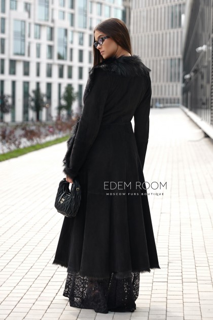 тонкая дублёнка на мехе итальянской тосканы 