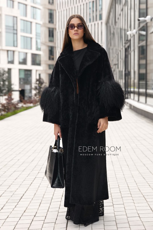 шуба - дублёнка из испанского меха - мерино