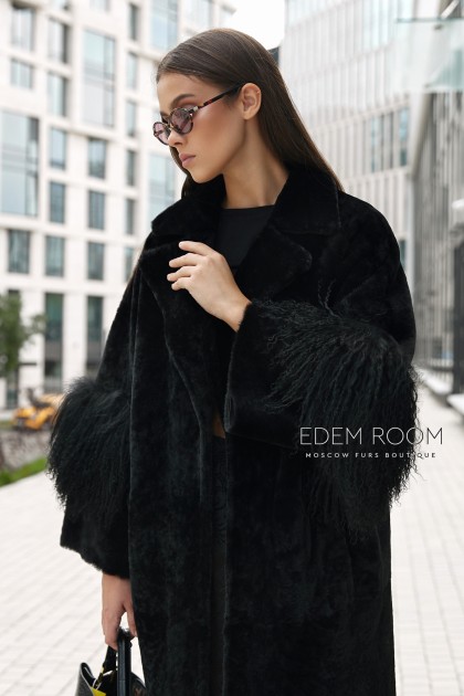 шуба - дублёнка из испанского меха - мерино