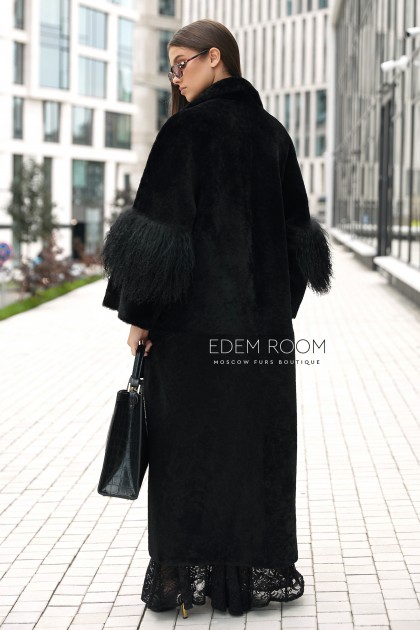 шуба - дублёнка из испанского меха - мерино