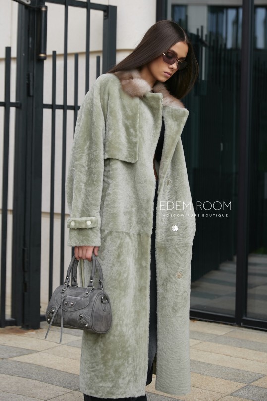 женская шуба - дублёнка из мерино