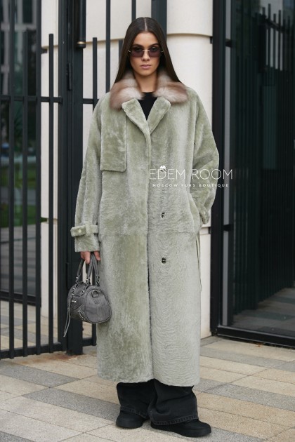 женская шуба - дублёнка из мерино