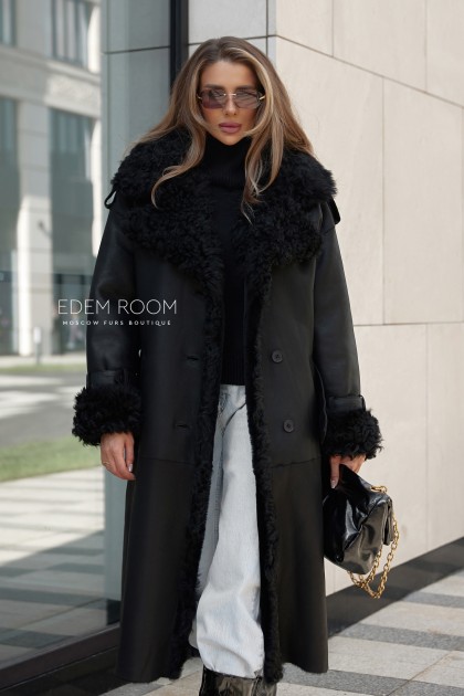 дублёнка с мехом тиградо