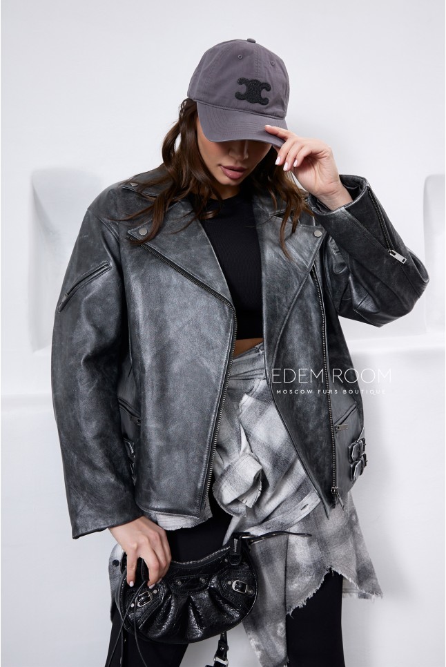 Стильная косуха из винтажной кожи