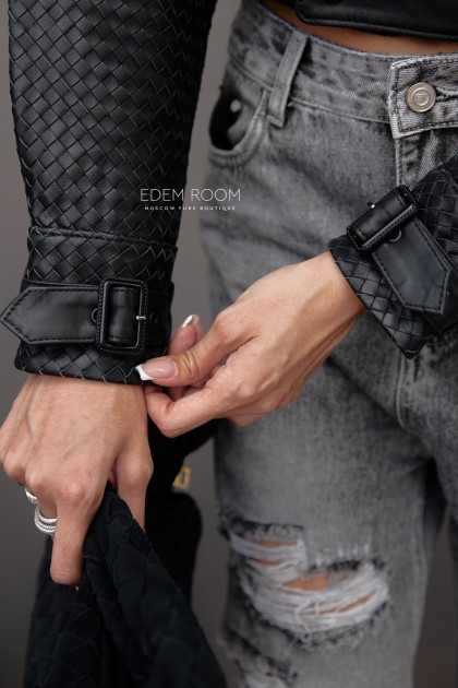 кожаный бомбер под BOTTEGA VENETA кожаный бомбер под BOTTEGA VENETA