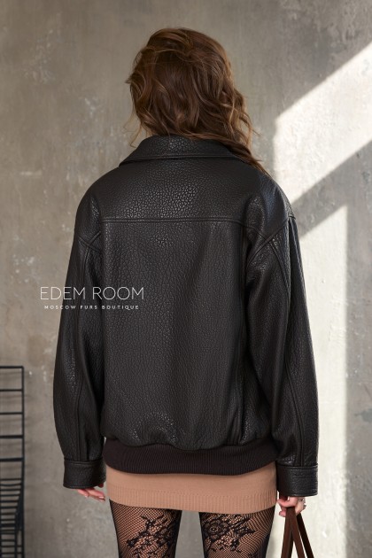 кожаная куртка на резинке