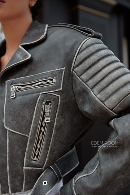 молодежная кожаная косуха