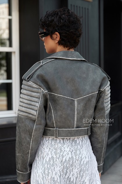 молодежная кожаная косуха