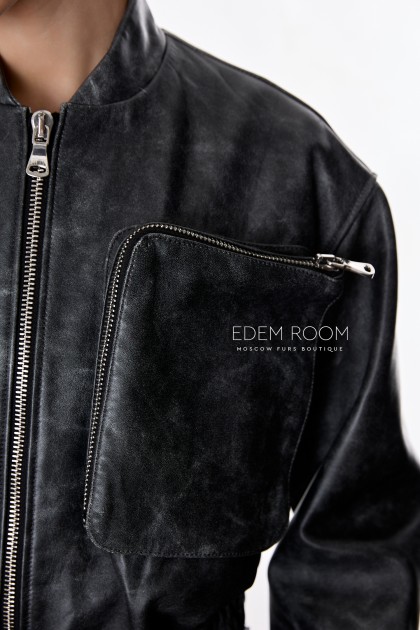  бомбер из винтажной кожи