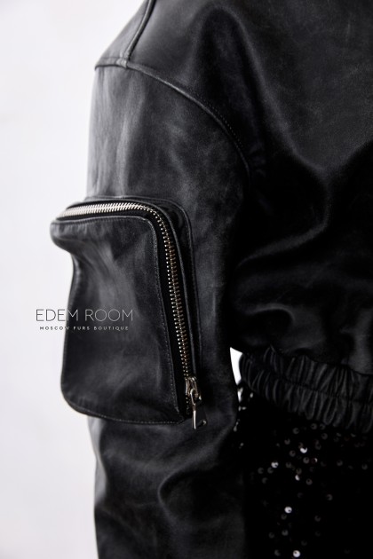  бомбер из винтажной кожи