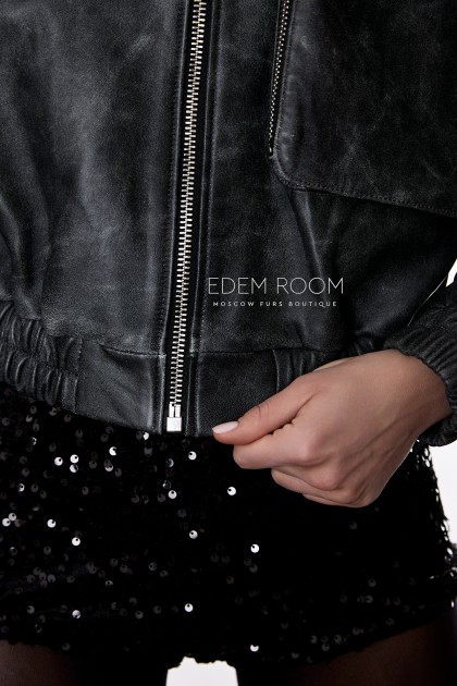  бомбер из винтажной кожи