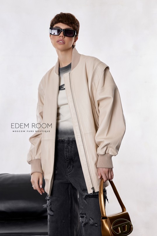 кожаная куртка - жилет 2в1