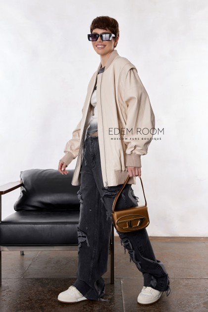 кожаная куртка - жилет 2в1