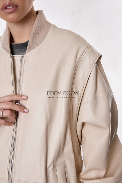 кожаная куртка - жилет 2в1