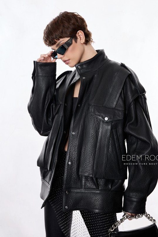 модная куртка из натуральной кожи joomba