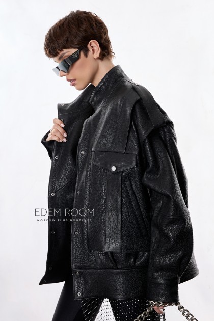 модная куртка из натуральной кожи joomba