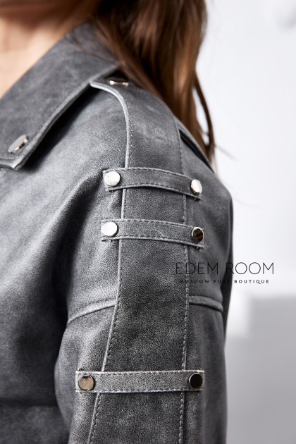 Кожаный плащ из винтажной кожи