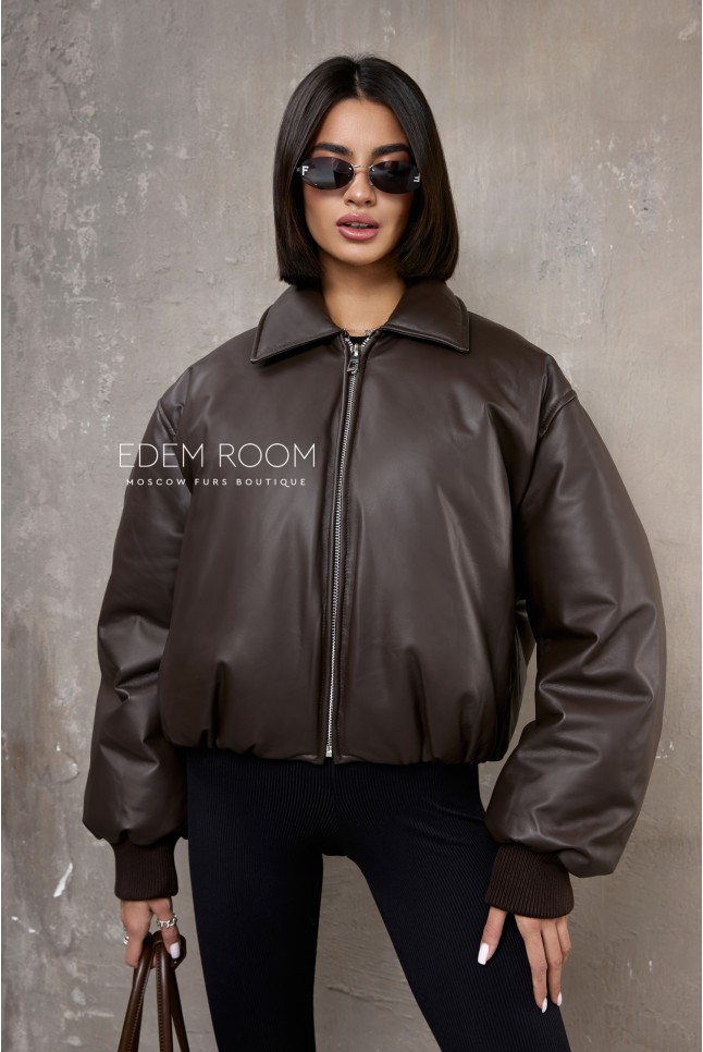 молодёжный кожаный пуховик молодёжный кожаный пуховик