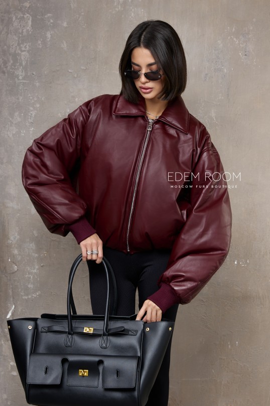 кожаный пуховик - куртка кожаный пуховик - куртка