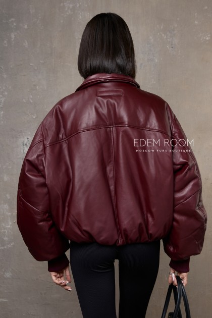 кожаный пуховик - куртка кожаный пуховик - куртка