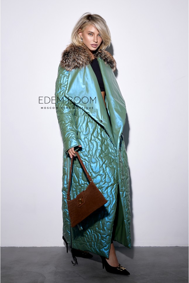 Итальянское пальто с мехом лисы