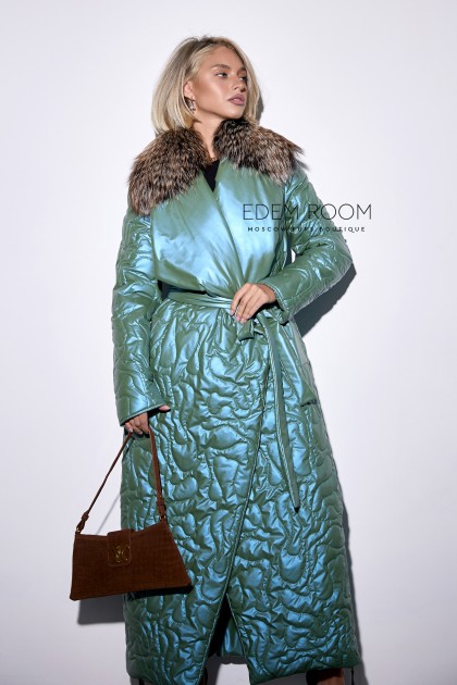 Итальянское пальто с мехом лисы