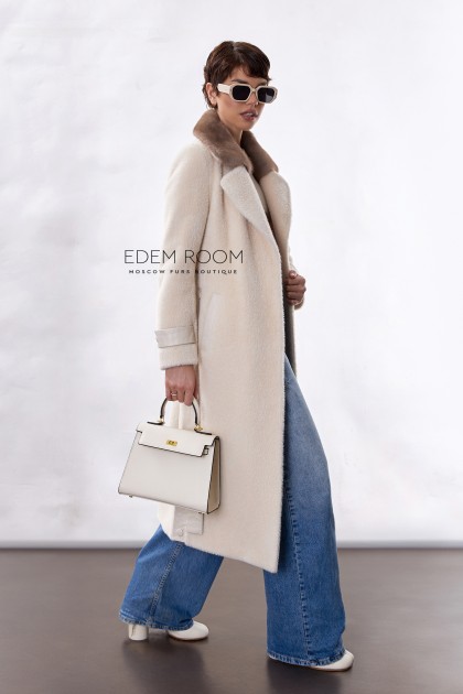 пальто c воротником из норки пальто c воротником из норки