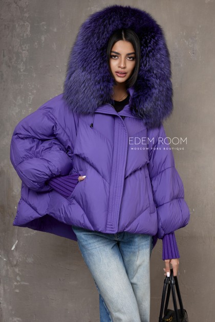 лёгкий пуховик - куртка с мехом