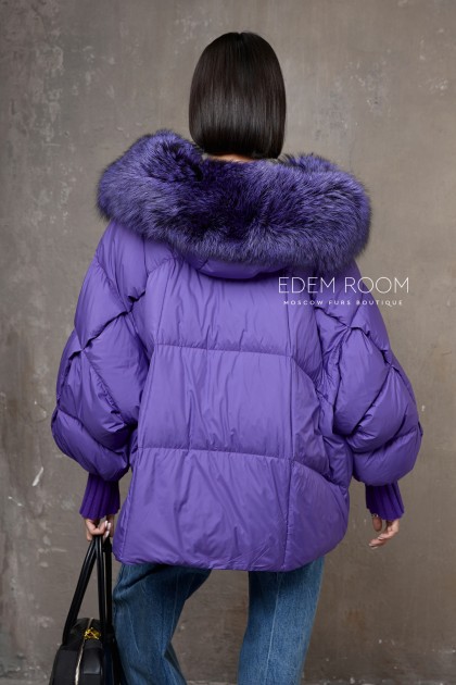 лёгкий пуховик - куртка с мехом