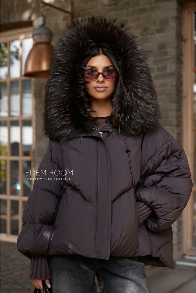 зимняя куртка пуховик с капюшоном