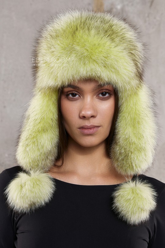 шапка ушанка из меха песца