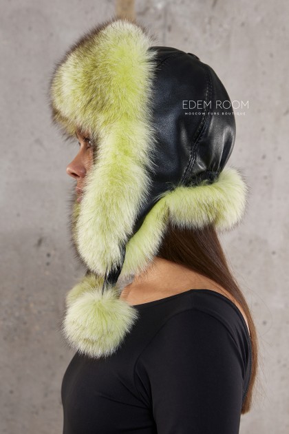 шапка ушанка из меха песца